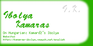 ibolya kamaras business card